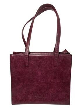 S-Q Wine Burgundy Structured Shoulder Tote. Perfect for work or everyday!